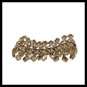 Vintage‎ Emmons Bracelet Gold Tone Link Statement Knot Bow Filigree
